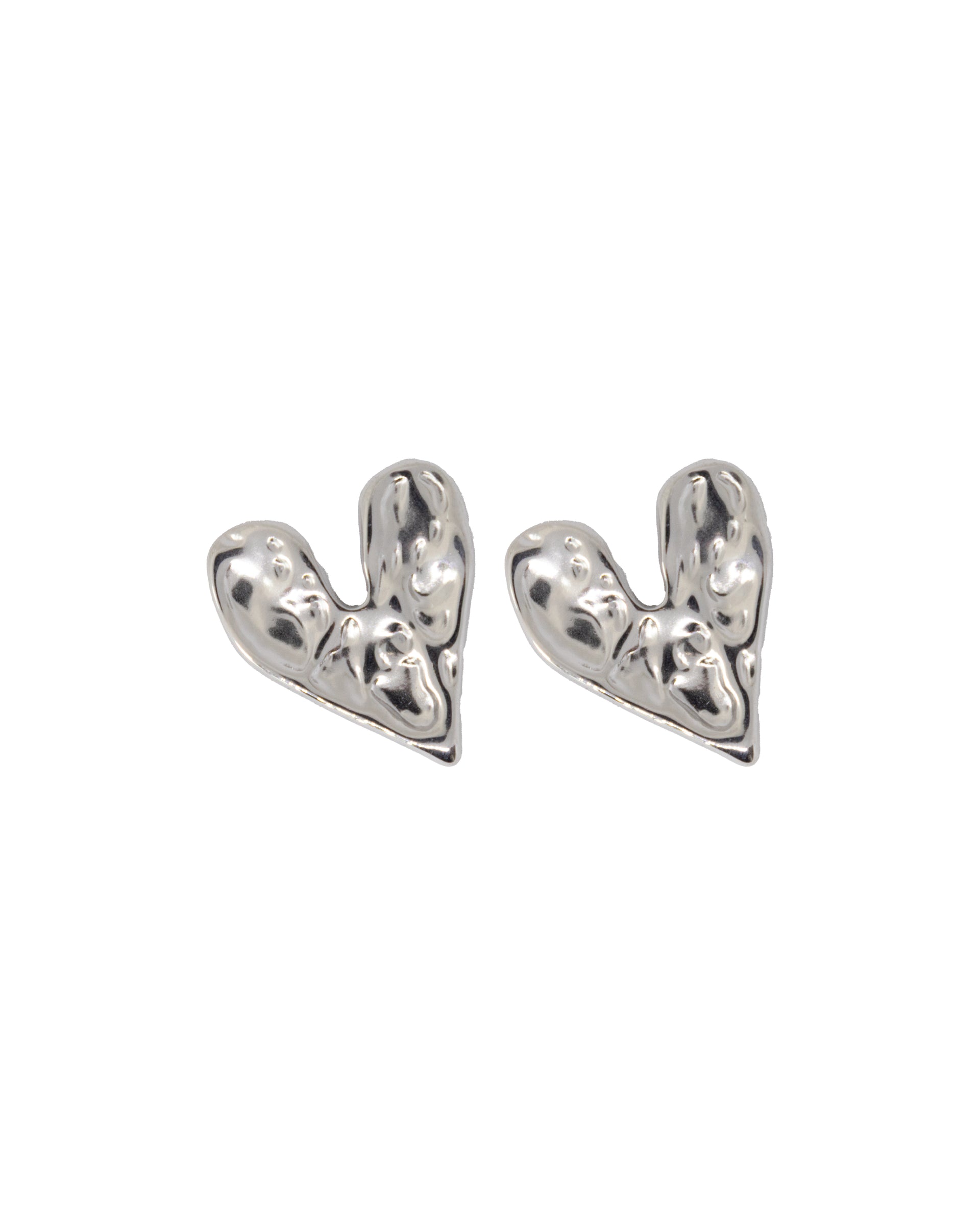 Oorbellen Chunky Heart Silver
