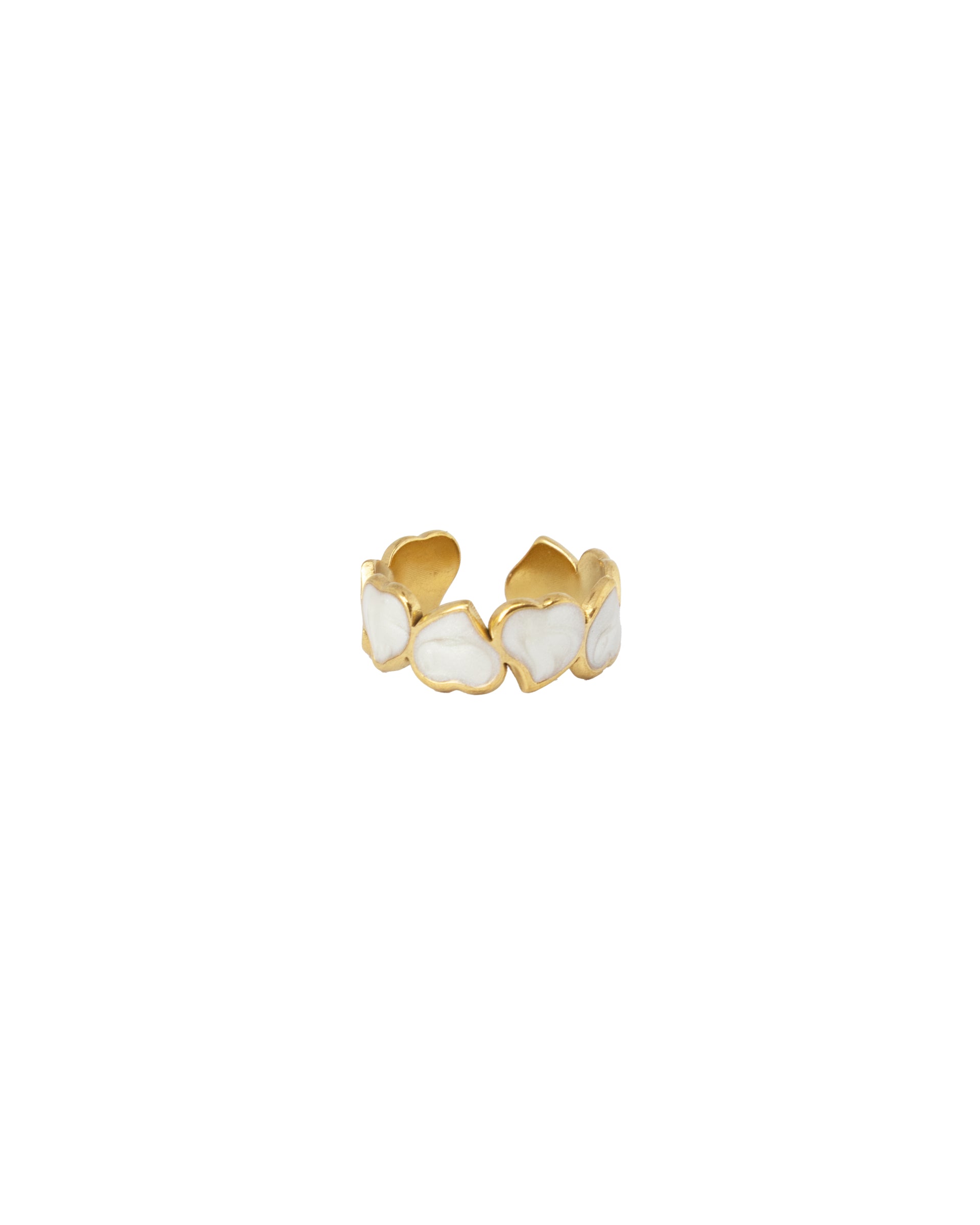 Ring Classic Hearts White