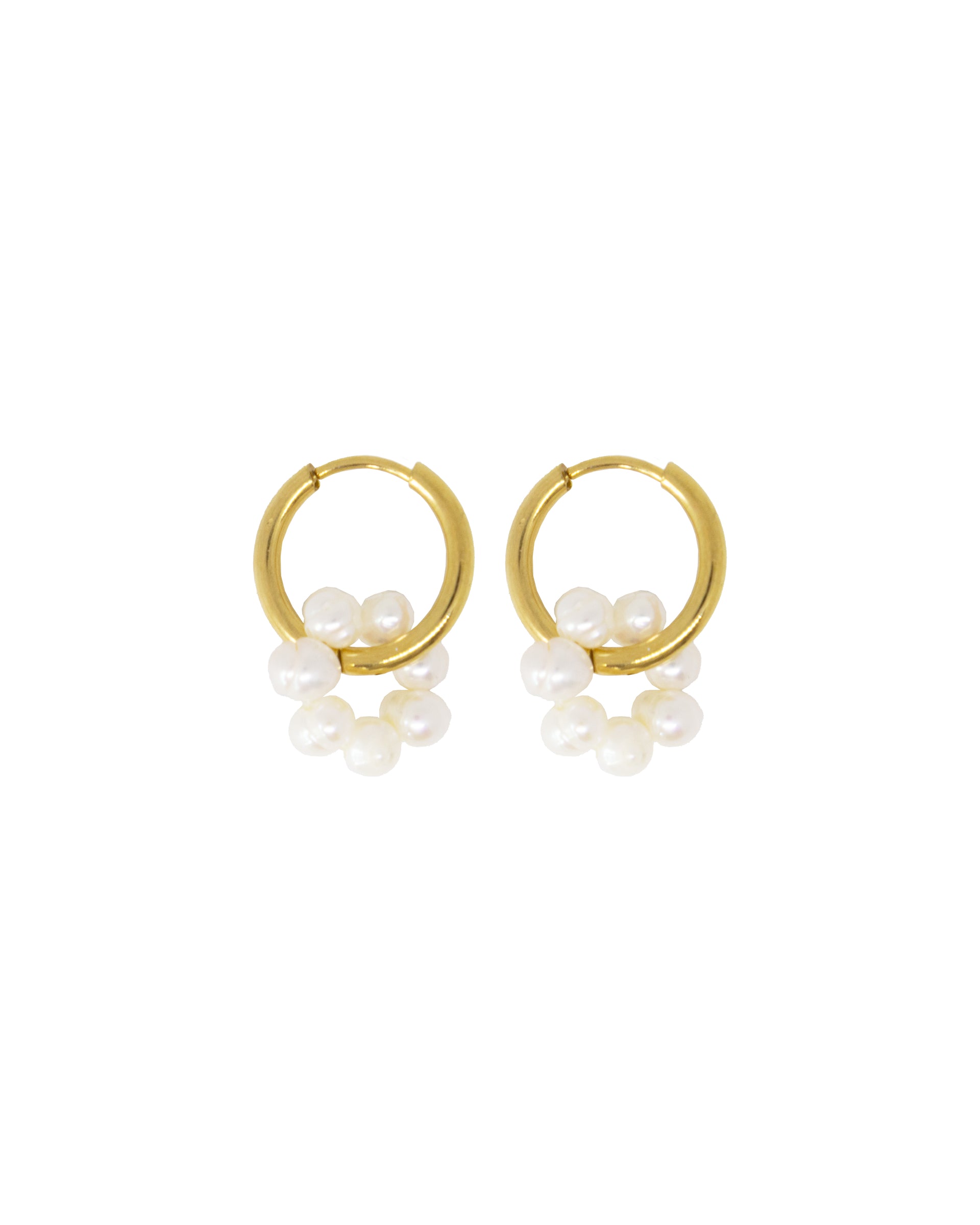 Oorbellen Popcorn met imitatieparels Gold